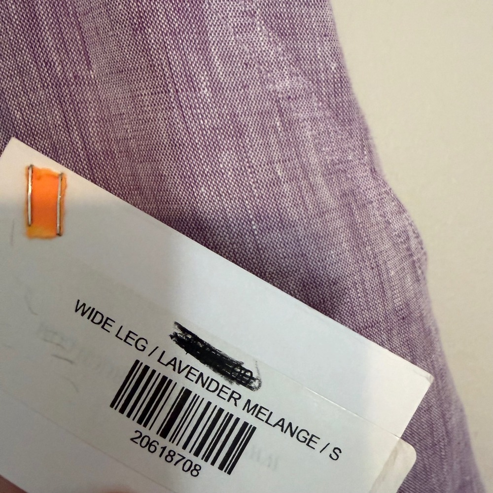 NWT Matthew Bruch Wide Leg pants belted linen lavender melange 2 minimalist boho - Picture 3 of 7
